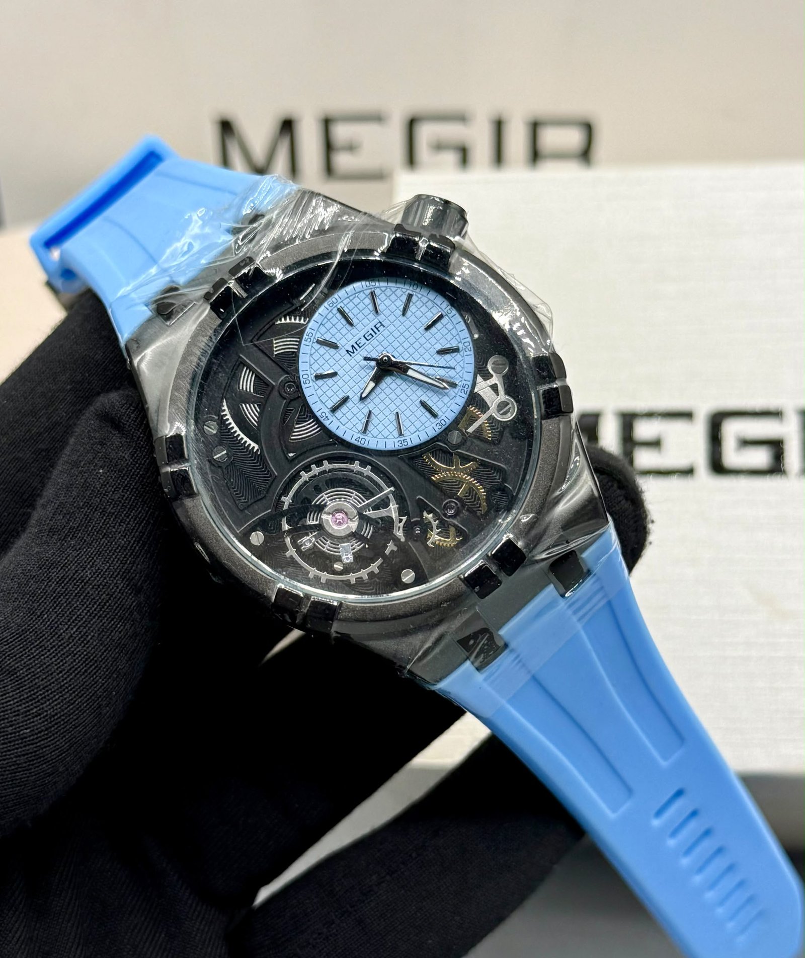 Megir Automatic Skeleton Tourbillon Style Watch — image 3
