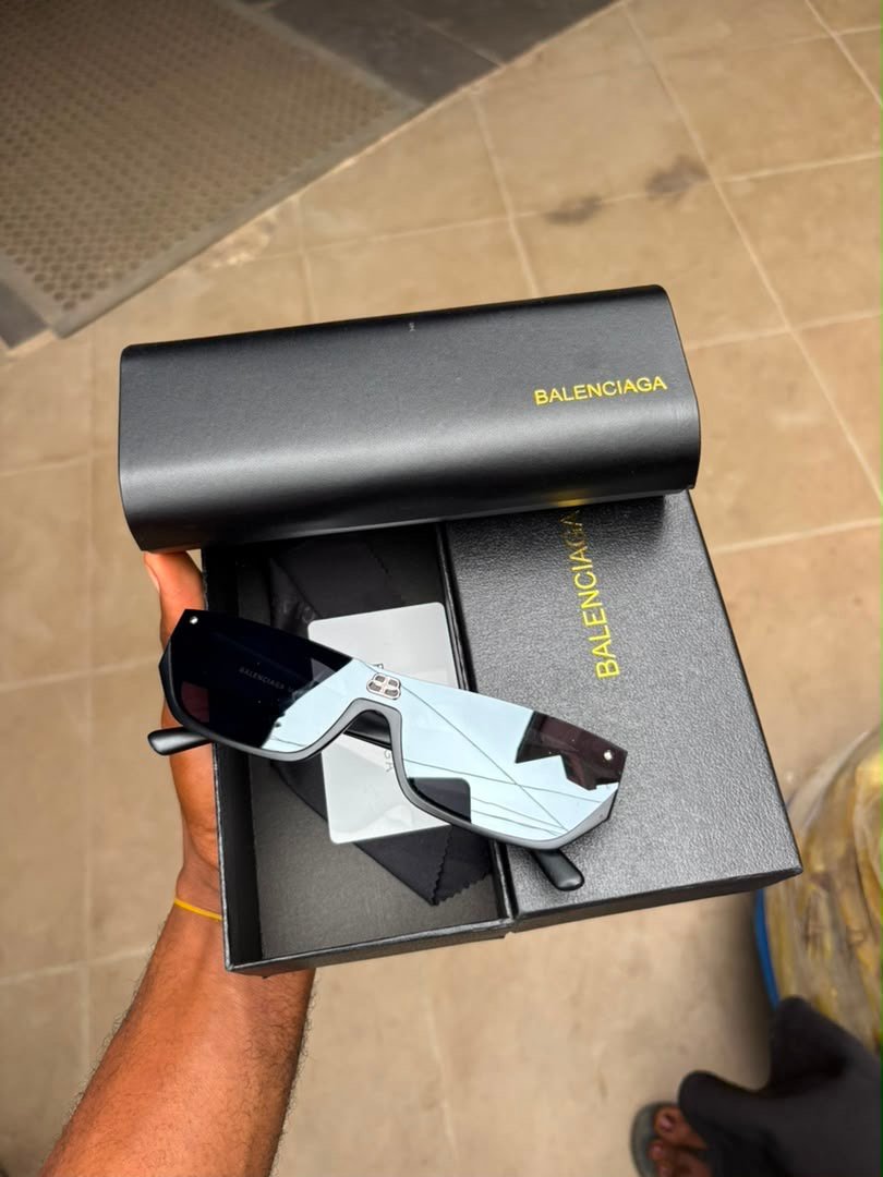 Balenciaga Shield Mirror Sunglasses with BB Logo