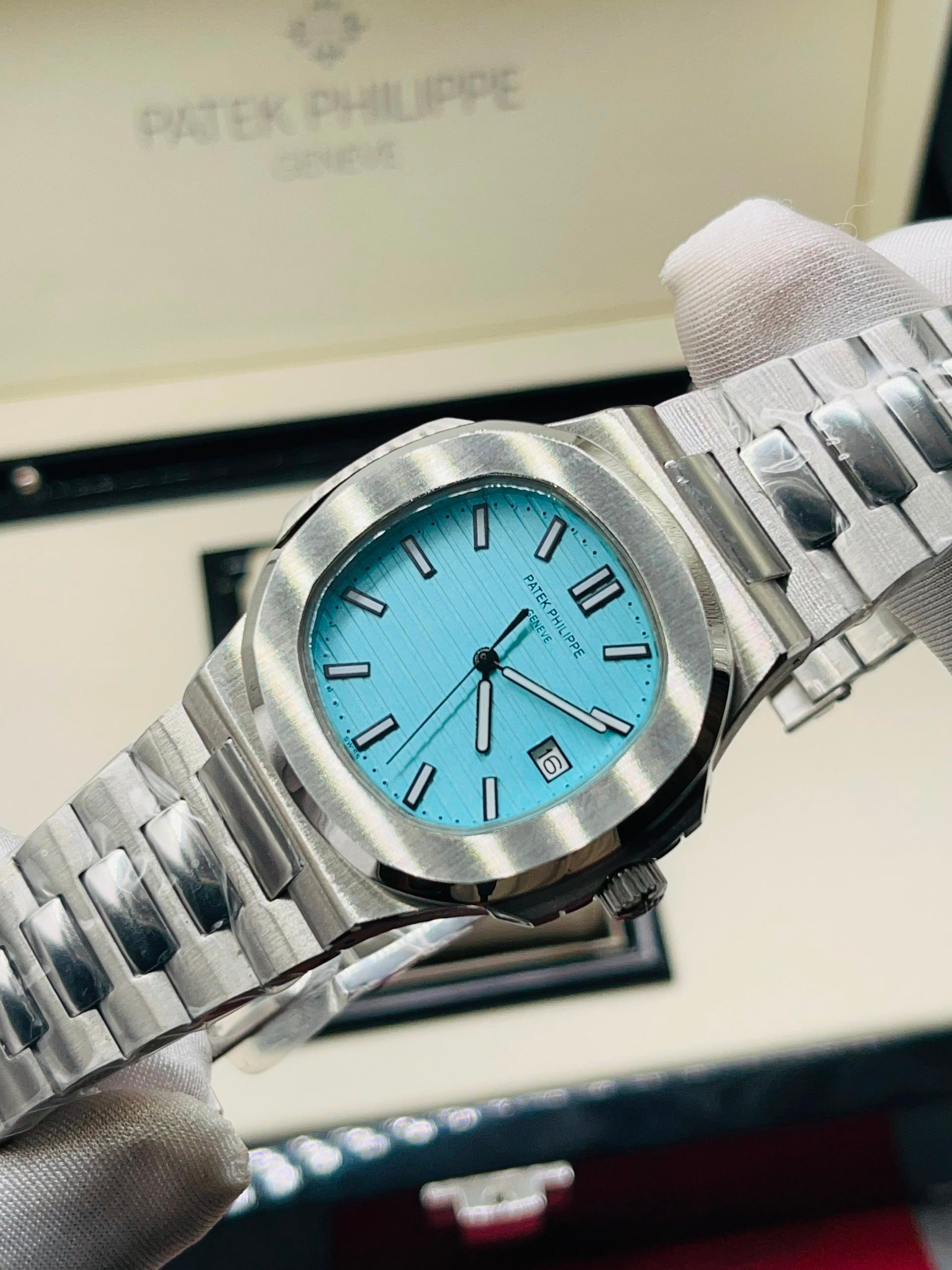 Patek Philippe Nautilus Tiffany Blue Dial Watch — image 2