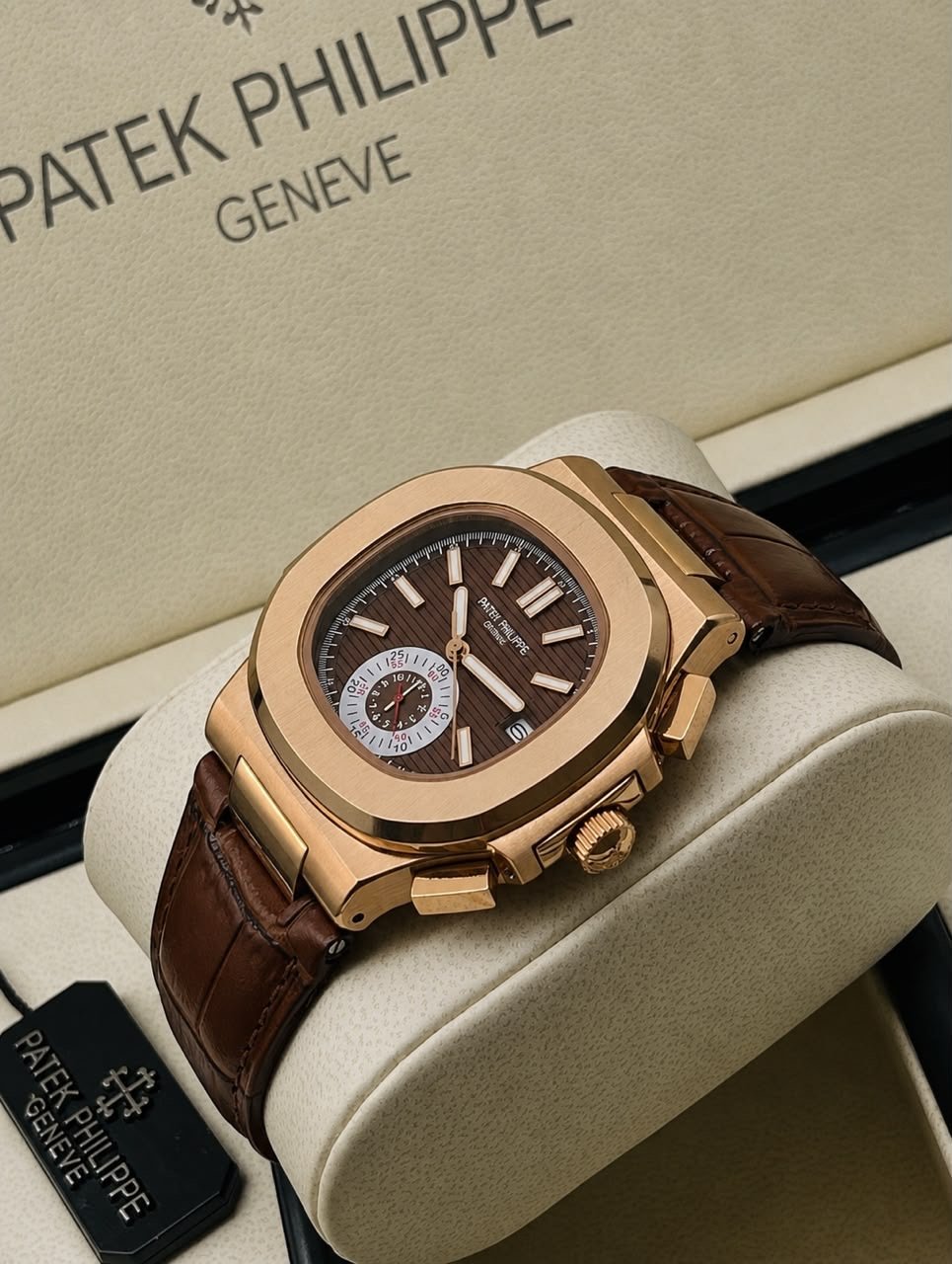 Patek Philippe Nautilus Chronograph Style Watch (Rose Gold) — image 3