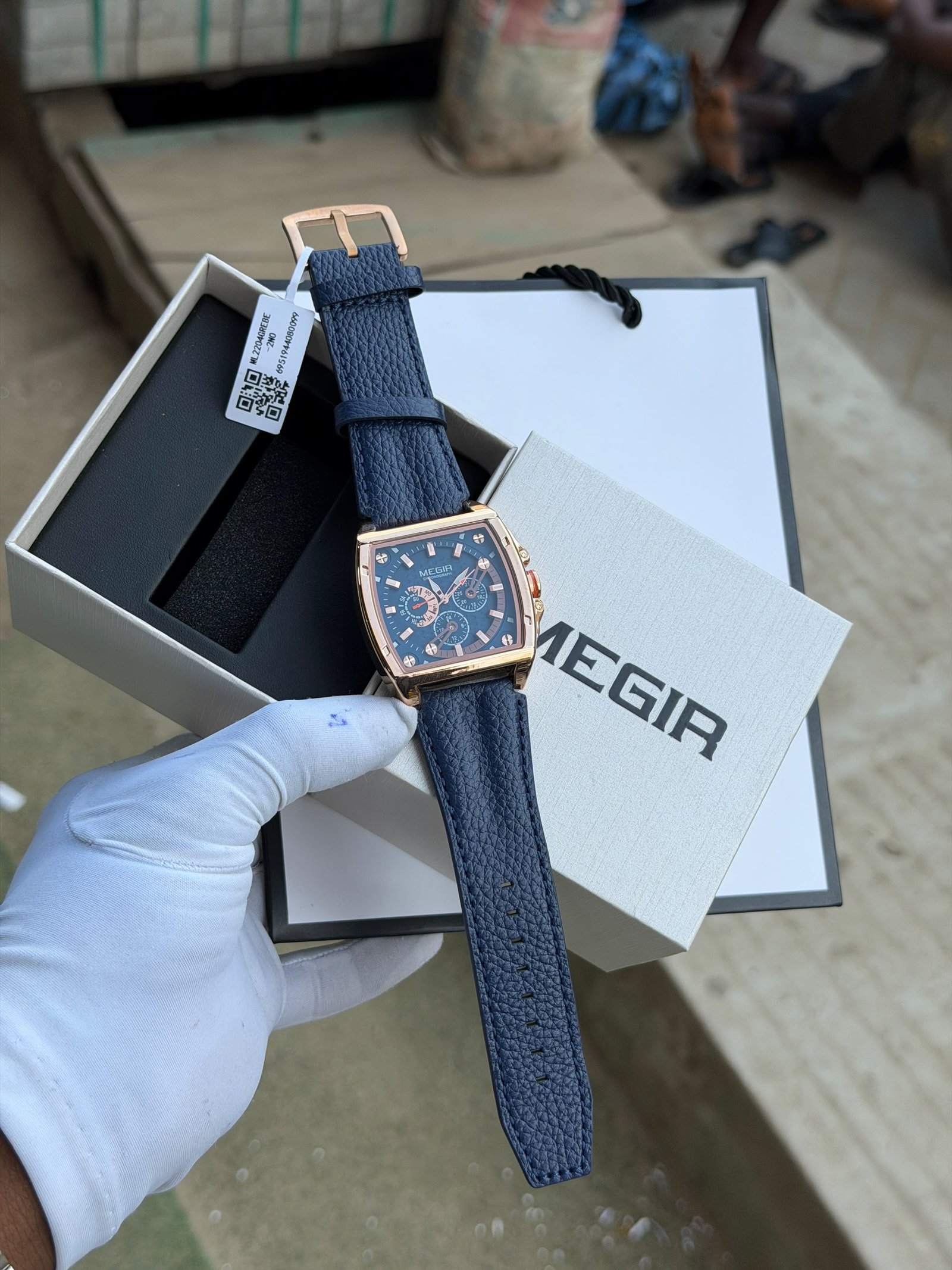 MEGIR Luxury Chronograph Leather Watch