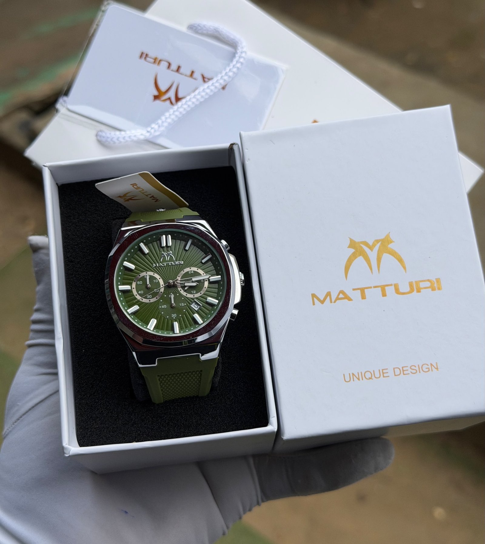 Matturi Unique Design Chronograph Watch – Silicone Rubber Strap (Multi-Color Options) — image 4