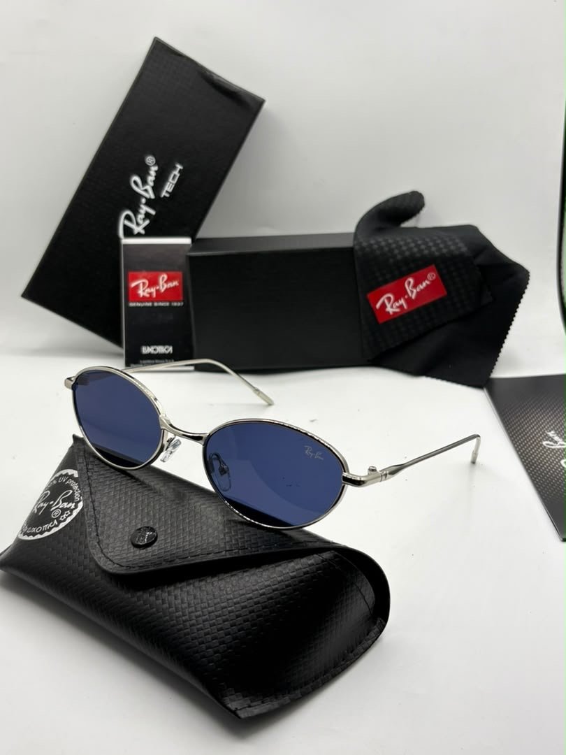 Ray-Ban Style Oval Metal Frame Sunglasses