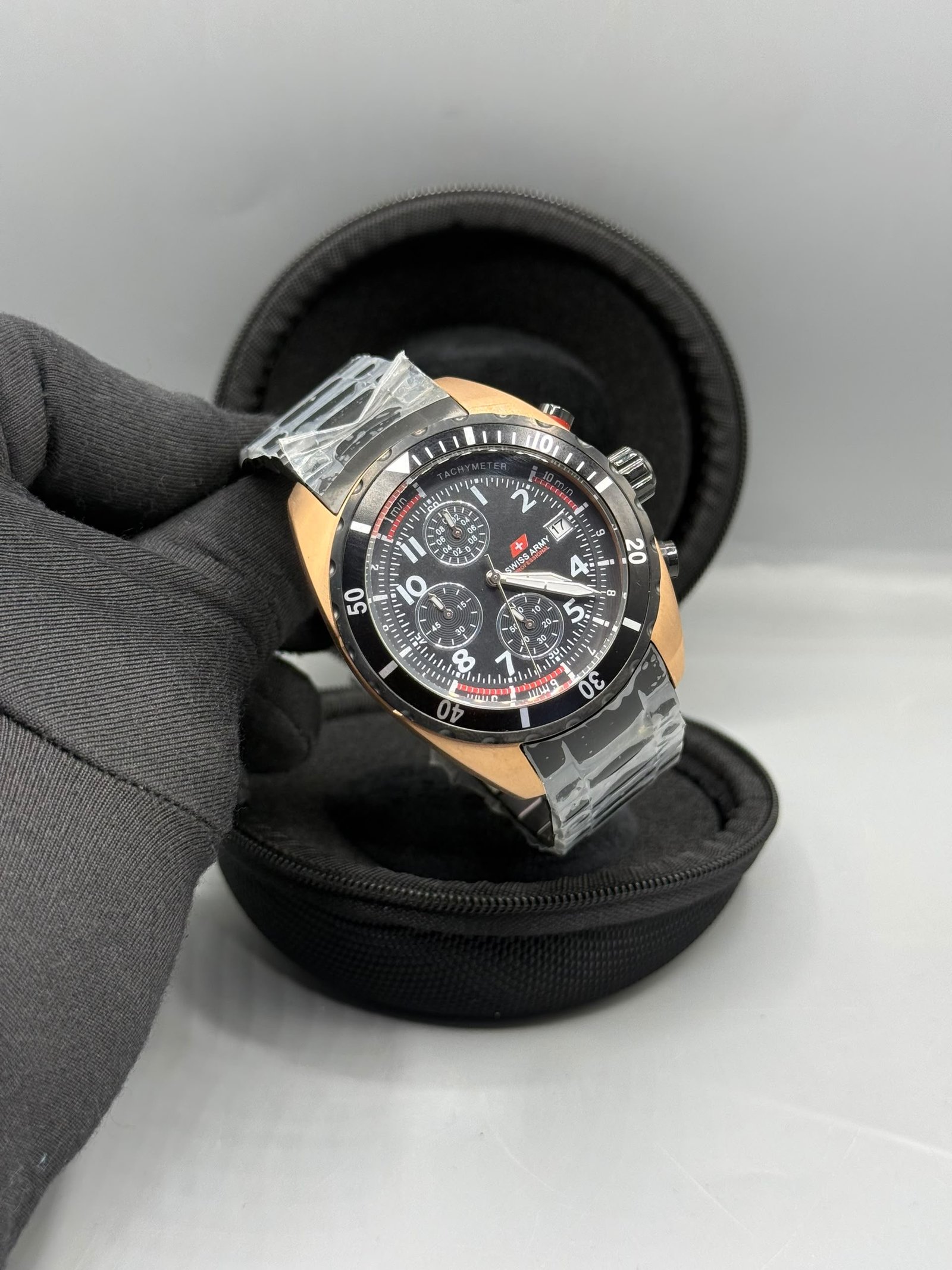 Swiss Army Style Chronograph Tachymeter Watch