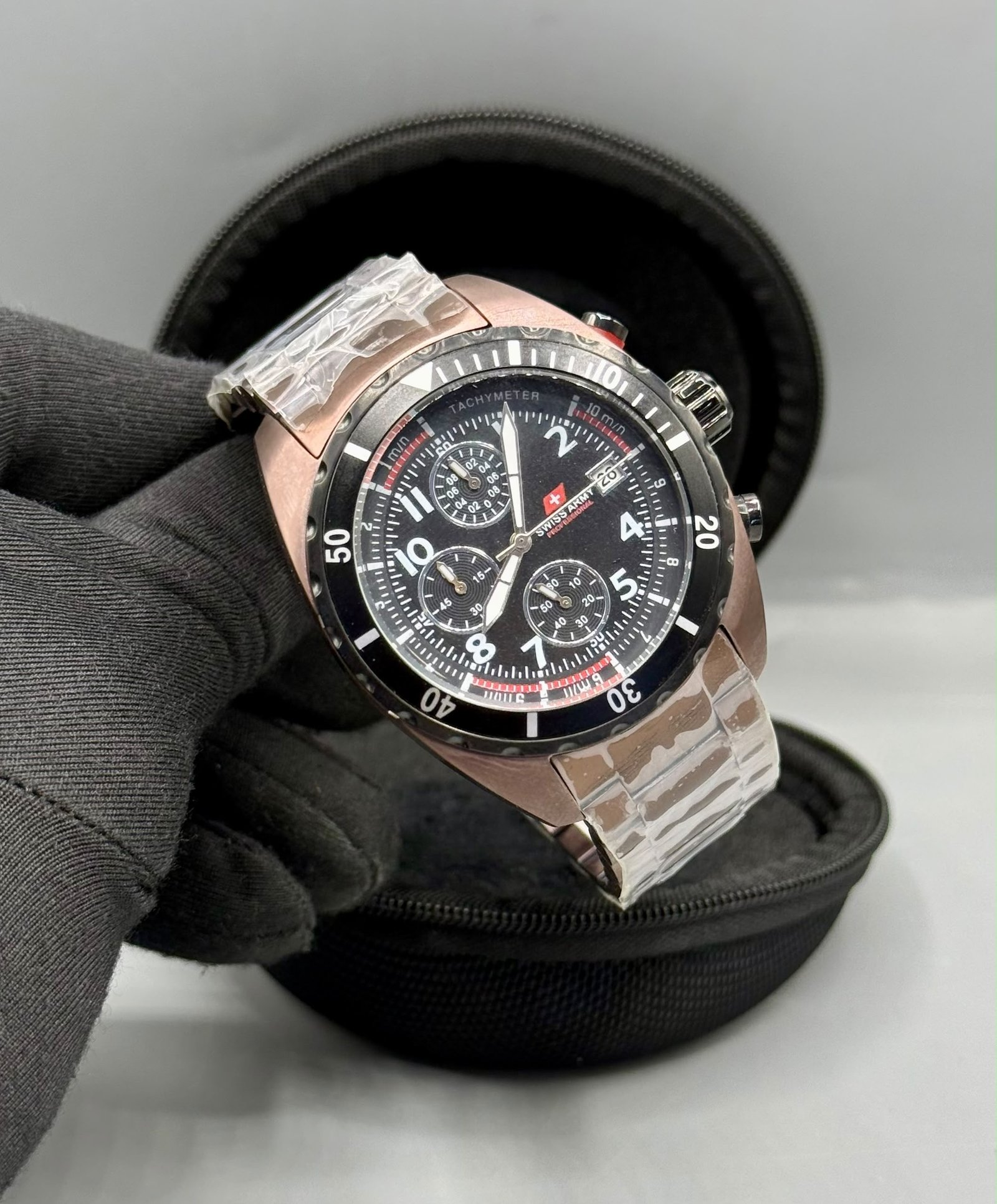 Swiss Army Style Chronograph Tachymeter Watch — image 2