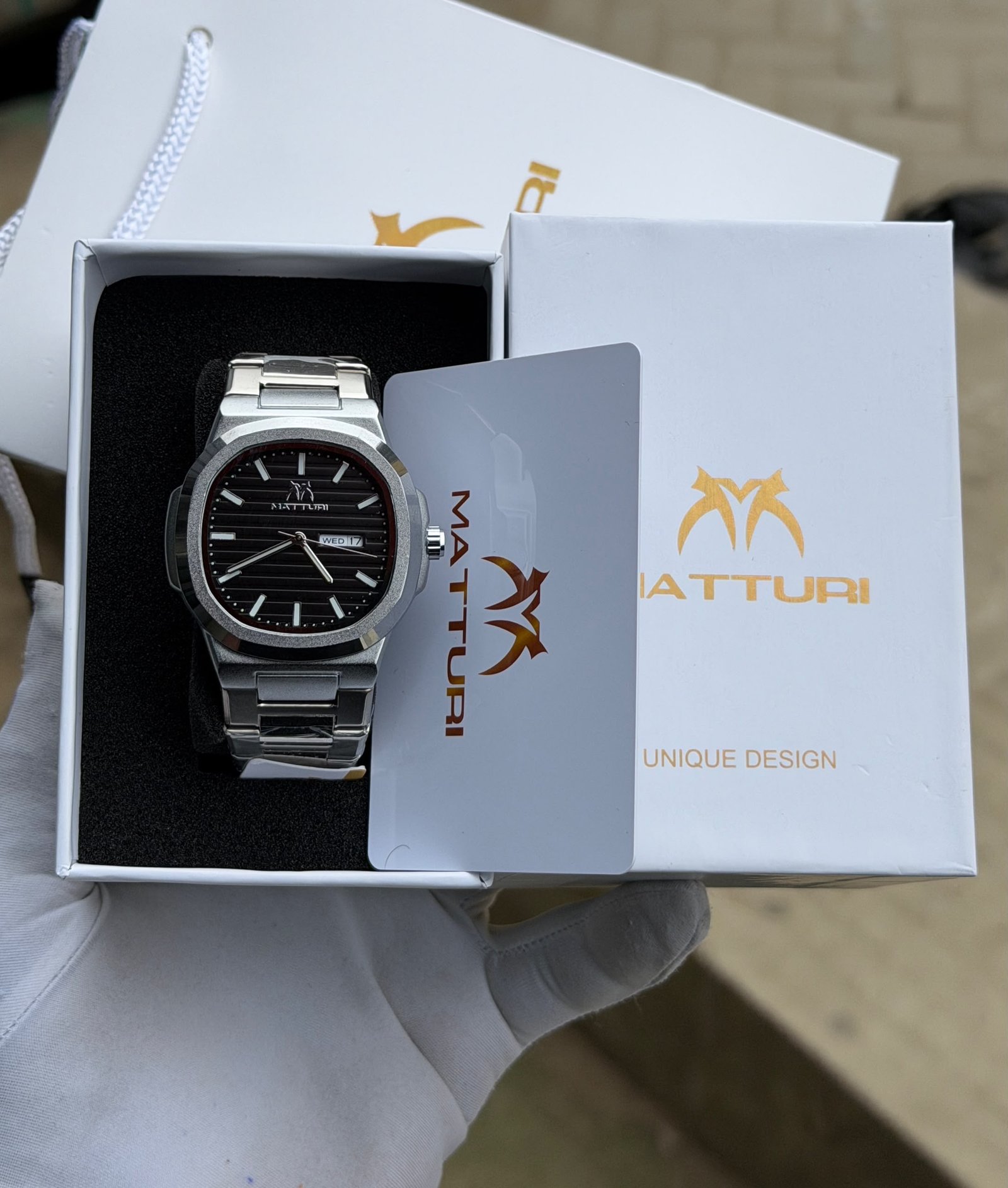 Matturi Nautilus Style Integrated Bracelet Watch — image 6