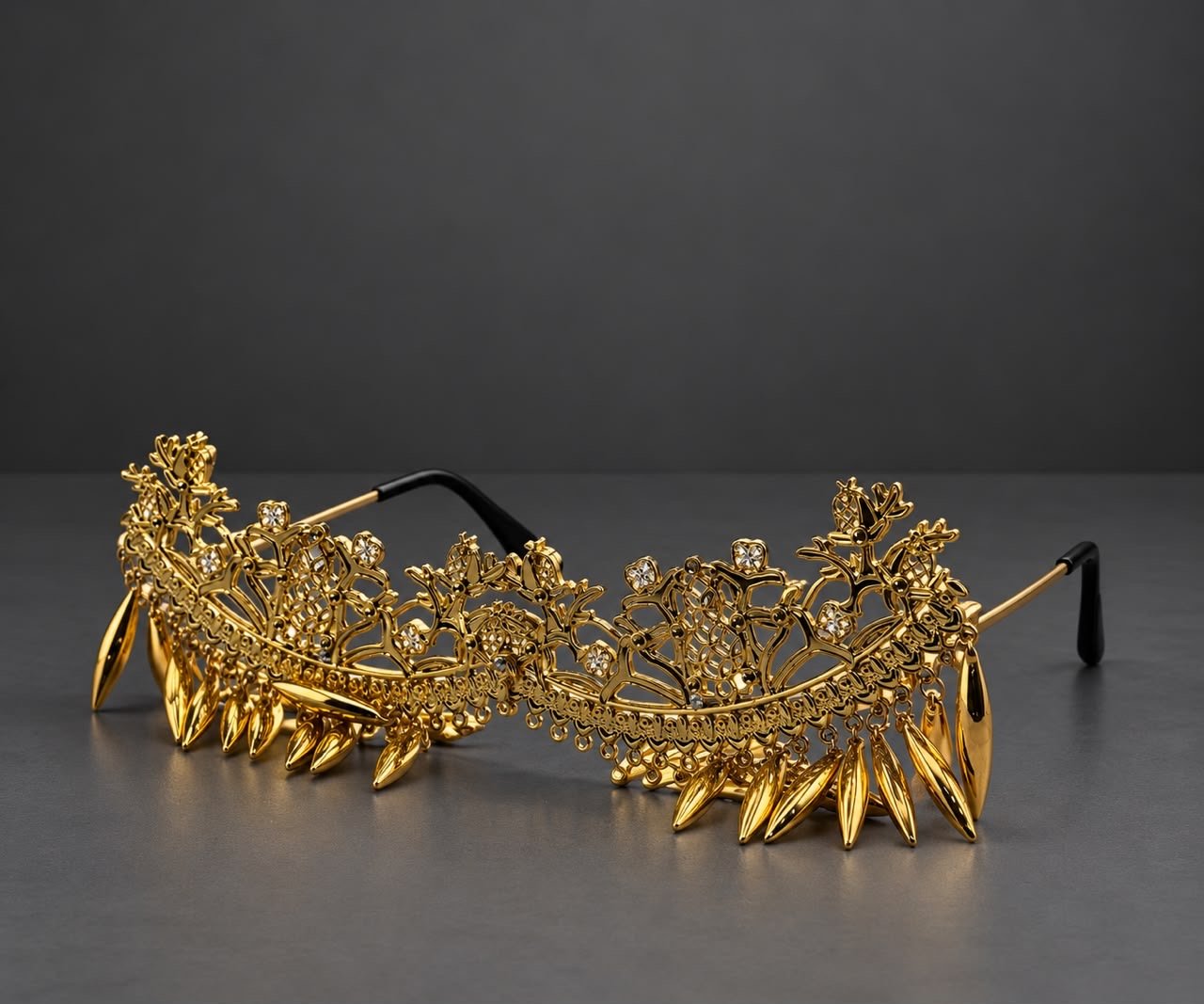 Ornate Filigree Statement Glasses with Dangling Beads — image 2