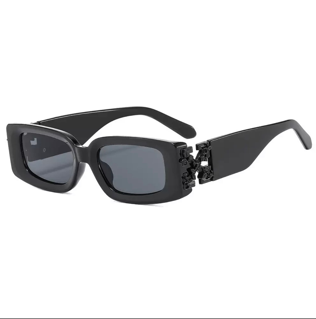 Designer Rectangular Statement Sunglasses with Signature Motif — image 2