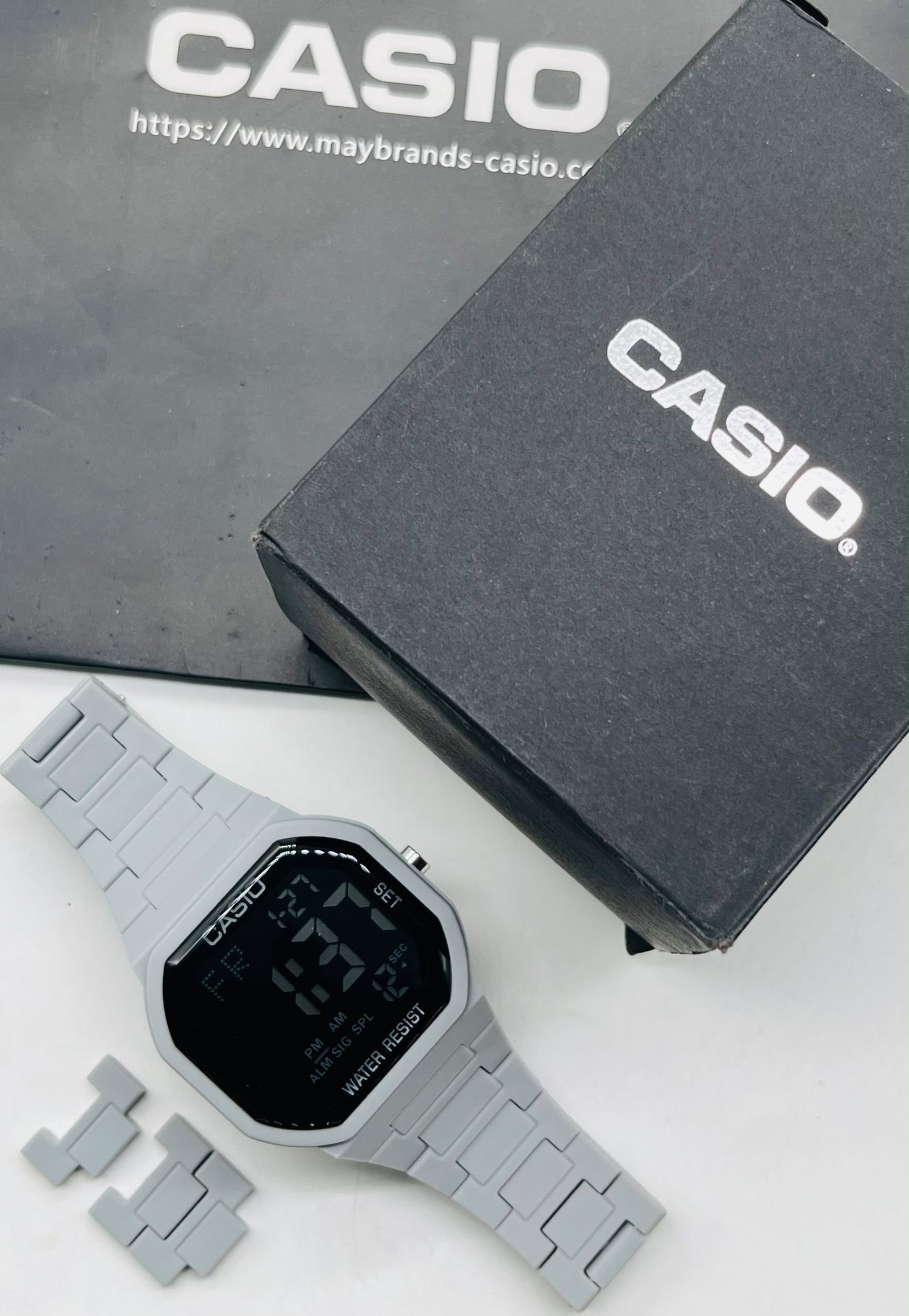 Casio Classic Digital Watch with Resin Link Bracelet