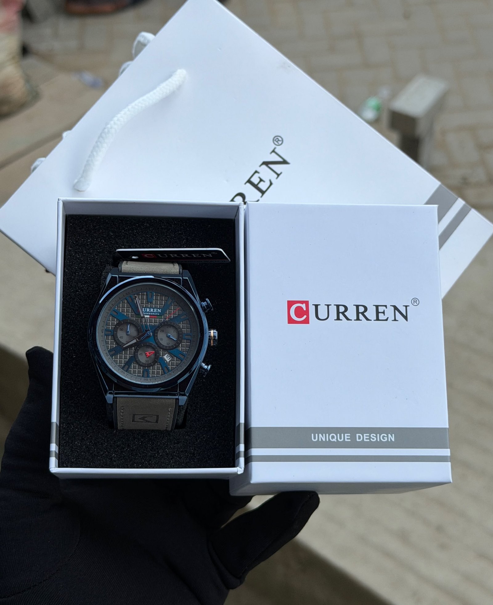 Curren Multi-Function Chronograph Leather Strap Watch — image 2
