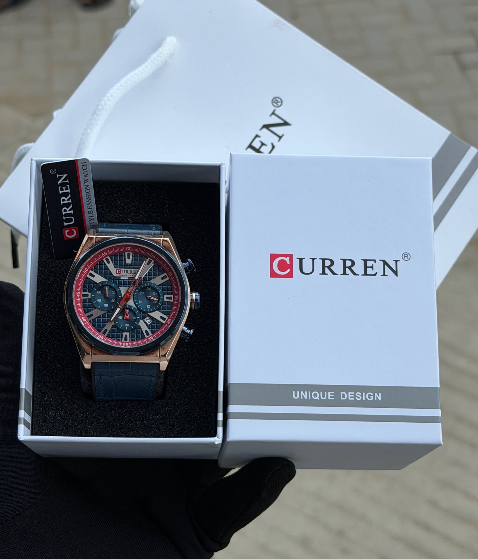 Curren Multi-Function Chronograph Leather Strap Watch — image 3